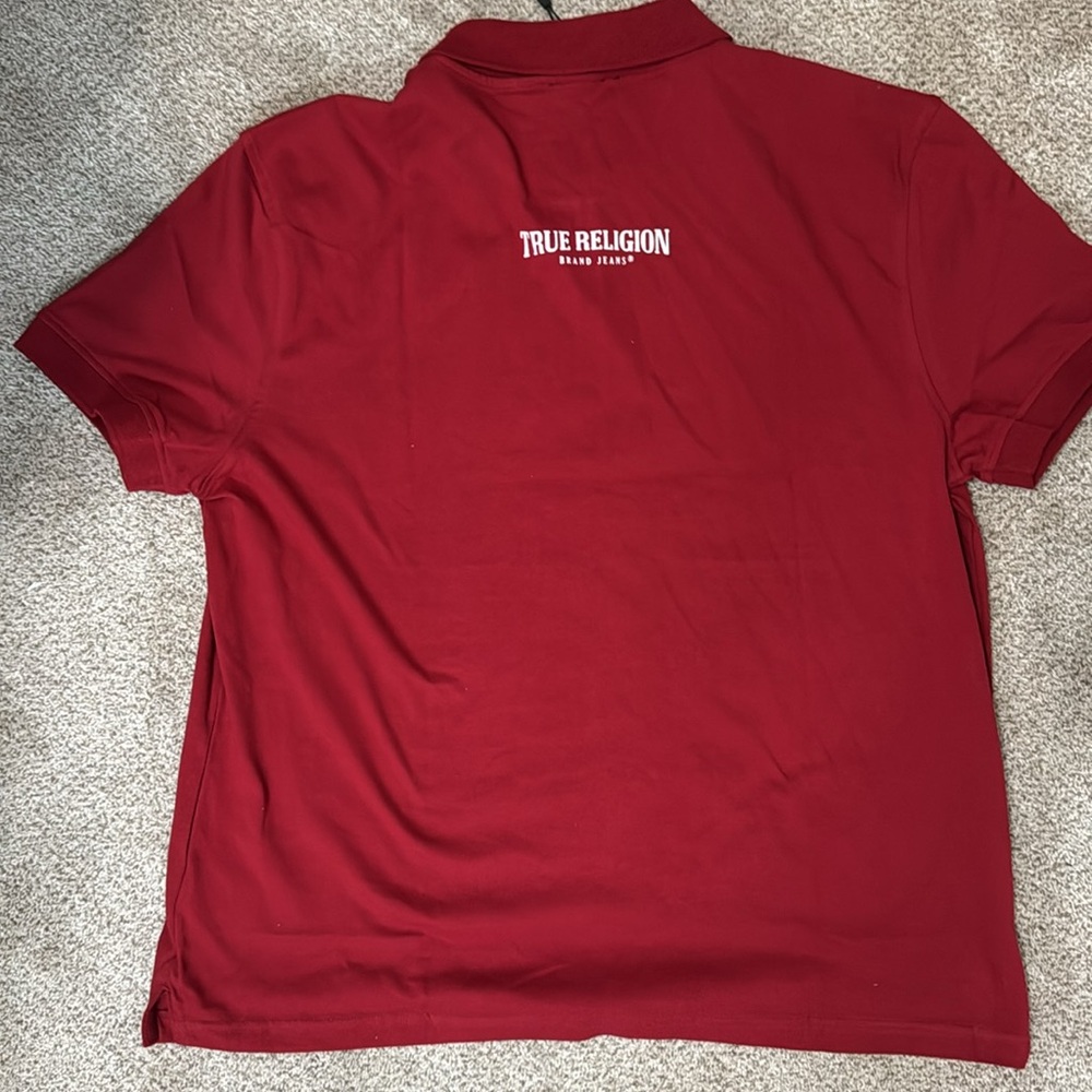 True Religion mens polo size XL red quarter zip NWT - Picture 3 of 4